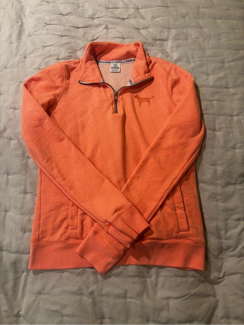 Victoria's Secret PINK Orange Quarter-Zip Pullover1717